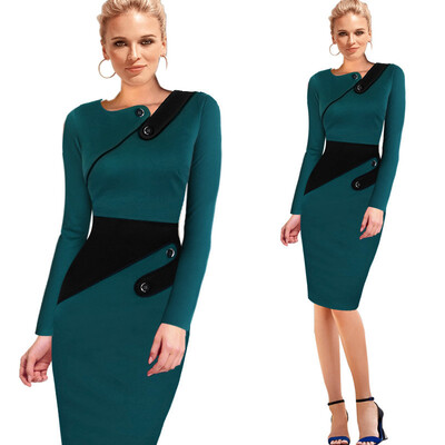

Womens New Vintage Pinup Rockabilly Elegant Wear To Work Business Casual Tunic Bodycon Sheath Pencil Dress