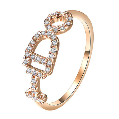 

Yoursfs Letter Rings for Women I DO Pave Australia Crystal 18K Rose Gold Plated Simple Lovers Ring