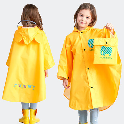 

Banzheni childrens raincoat non-disposable boys&girls poncho cloak raincoat nylon waterproof fabric pupils schoolbag poncho cloak childrens rain gear reusable yellow