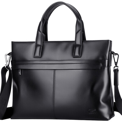

Seven wolves briefcase mens suede leather handbag business slung shoulder bag laptop bag 1A3164011-01 black
