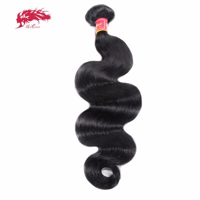 

Ali Queen Hair 5A Brazilian Body Wave Hair 1 Bundle Remy Human Hair Weave Off Black Color 1B
