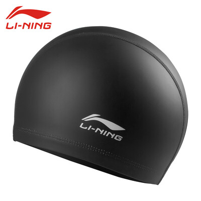 

Li Ning lining swimming cap men&women comfortable long hair PU coated swimming cap LSJK858-1 black