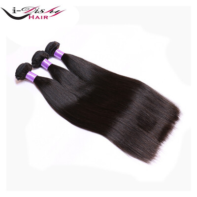 

i-Dishy Hair Products High Quality 8A Brazilian Virgin Hair Straight 3 Bundles Unprocessed Virgin Human Hair Bundles Natural Color