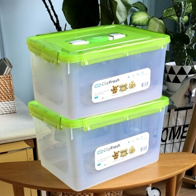 

Home life fresh 15 liters 2 Pack with handle plastic seal moisture-proof clothing snack toys kitchen car storage storage box 3150 green