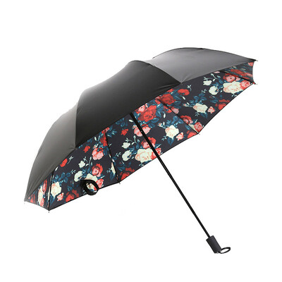 

Parkson Ocean umbrella small black umbrella black plastic umbrella umbrella sun umbrella UV sun protection umbrella umbrella 5384 small floral