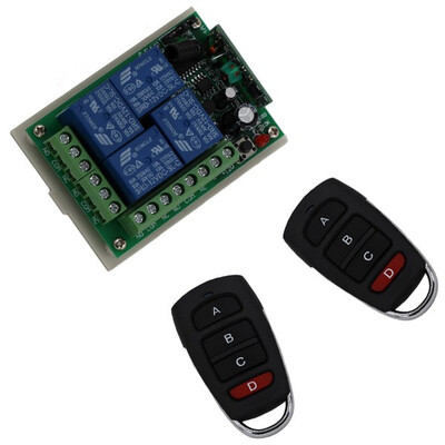 

MITI Горячая продажа DC 12V 4CH дистанционного управления реле Выключатель 2 трансивер с 1 приемник дистанционного 200M Беспроводной