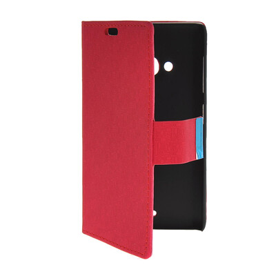 

MOONCASE Slim Leather Side Flip Wallet Card Slot Pouch with Kickstand Shell Back чехол для Nokia Lumia 535 Red