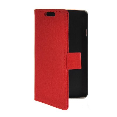 

MOONCASE Slim Leather Side Flip Wallet Card Slot Pouch Stand Shell Back Case Cover for LG F70 Red