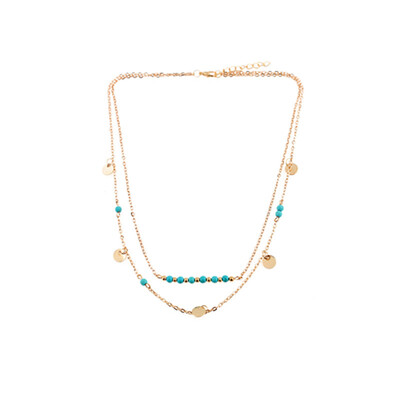

MyMei New Charm Jewelry Multilayer Choker Chunky Statement Bib Pendant Chain Necklace