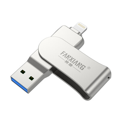 

FANXIANG F381 128G Apple Mobile U disk USB30 Apple Official MFI Certification iPhone&iPad Dual Interface Mobile Computer Dual Silver