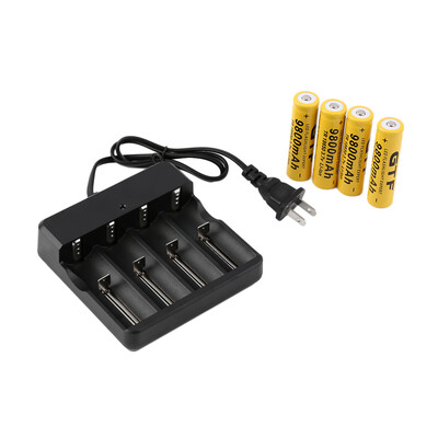 

4x 18650 3.7V 9800mAh Охраняемые литий-ионная аккумуляторная батарея + Универсальное зарядное устройство США Стоп