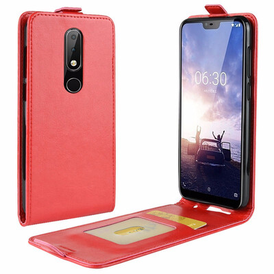 

for Nokia X6 2018 TA-1099 WIERSS Flip Leather Case for Nokia X6 2018 TA-1099 Retro Wallet Case Leather Cover Cases Fundas Capa
