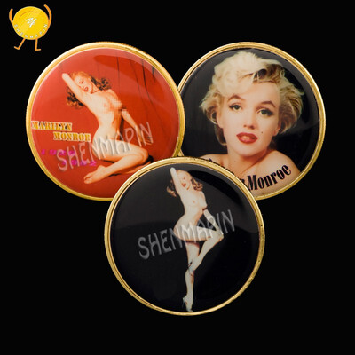

Sexy Marilyn Monroe smile commemorative coin gold-plated love coin collection
