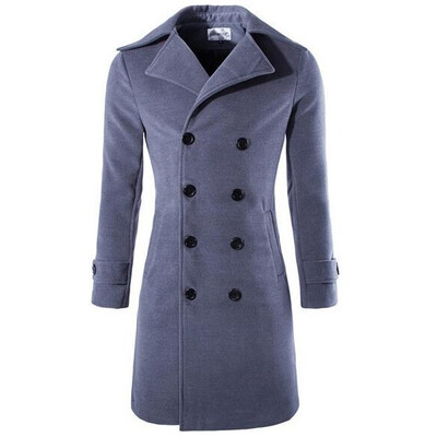 

Zogaa New Mens Wool Coat Double Breasted