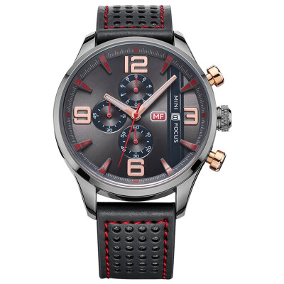 

MINI FOCUS Fashion Leather Strap Sports Men Quartz Watch MF0016G