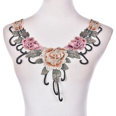 

Floral Lace Trim Roll Embroidered Wedding Clothes Neckline Gifts Bags DIY