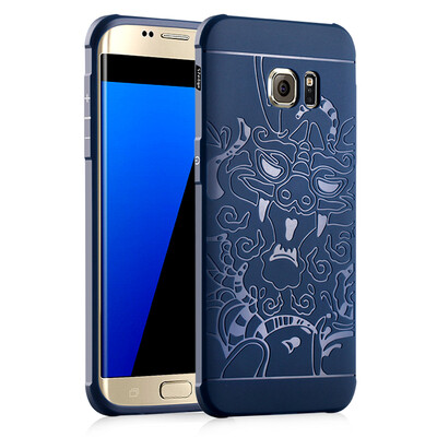 

Goowiiz Phone Case For Samsung Galaxy S7S7 Edge Carved Dragon Thin Matte soft Silicone Prevent falling