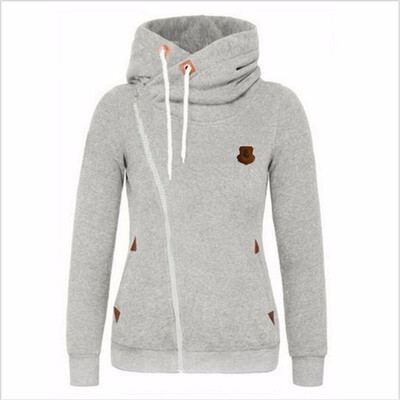 

Womens new fashion hooded long-sleeved sweater coat casual zipper shirt