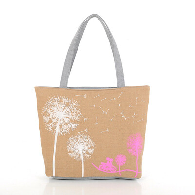 

Womens Canvas Bag Dandelion Print Shopping Bag
