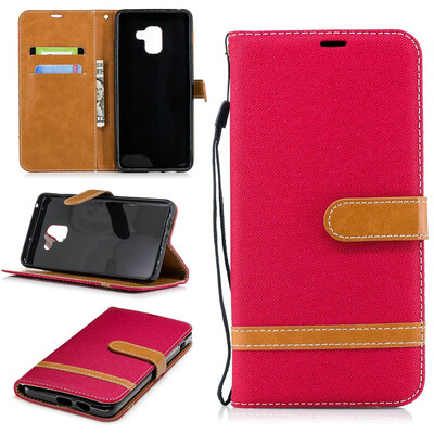 

BEFOSPEY Mixed Colors Denim PU LeatherSoft TPU Card Slot Stand Wallet Case For Samsung Galaxy A860"2018