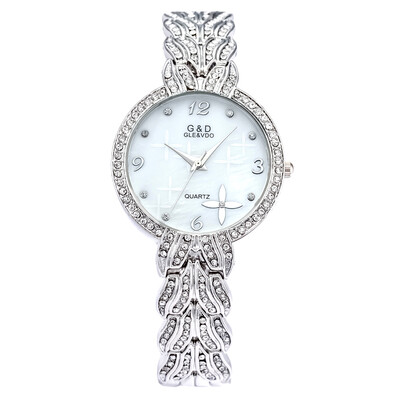 

New Fashion Women Watch High-grade Stainless Steel Jewelry Elegant Women Casual Wristwatch Stones Quartz Watches GD201502