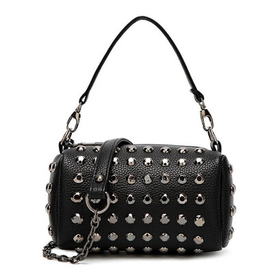 

SMOOZA chain shoulder bag for women small handbag purse with rivets female crossbody bags mini messenger bags clutch totes