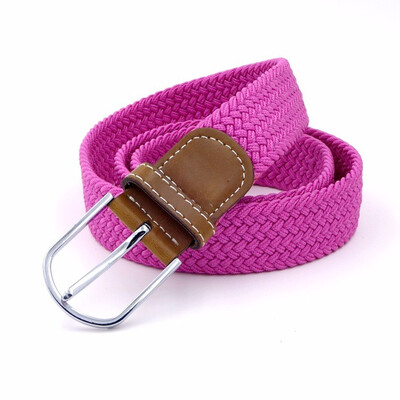 

Women Youth Fashion Casual Pin Buckle Colourful Elastic Canvas Belt