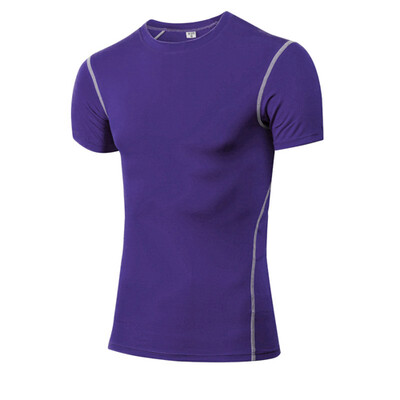 

Yuerlian Quick Dry Compression Mens Short Sleeve T-Shirts Running Shirt Fitness Tight Tennis Soccer Jersey Gym Demix Sportswear