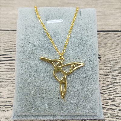 

New Origami Hummingbird Necklace Bird Jewelry Animal Necklace Geometric Necklace Wild Animal Jewelry Zoo Jewelry