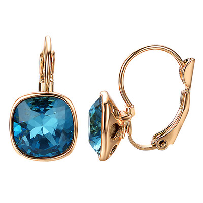 

Yoursfs Leverback Earrings 18k WhiteRose Gold Plated Fashion Jewelry Women Square Crystal DangleDrop Earrings