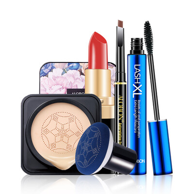 

ALOBON clear nude makeup four-piece air cushion eyebrow pencil lipstick mascara beginners light makeup easy to learn not to wear makeup