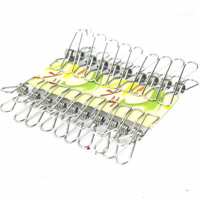 

Cntomlv 20pcsset Stainless Steel Metal Spring Clips Clothes Hanging Pegs Clips Clamps Silver Binder Clips Home School Supply