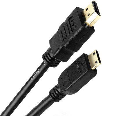 

Fudge cypress cabos F003401 mini hdmi turn hdmi line small turn large standard patch cord tablet HD line 1 m black common section