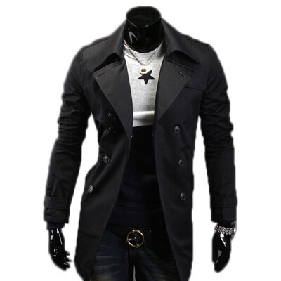 

Zogaa New Mens Wind Coat Double-breasted Lapel Slim Fashion
