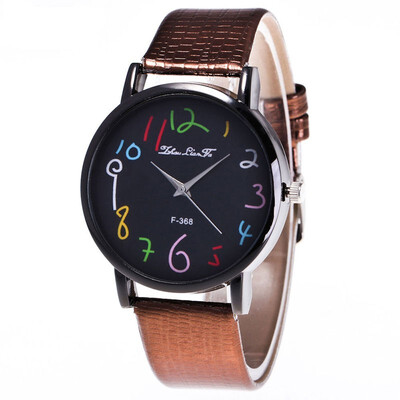 

Funny Digital Watches Women Mens PU Leather Band Analog Quartz Watch Ladies Casual Large Dial Wrist Watches