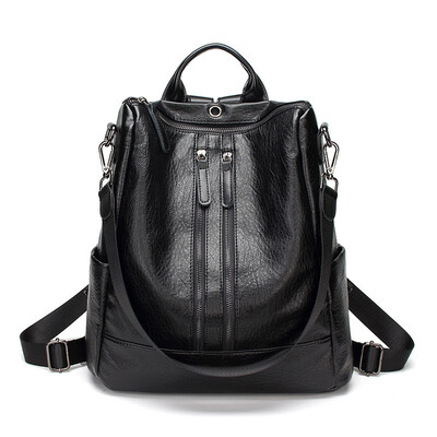 

Fashion New Soft Leather Women s Bag for Teenage Shoulders Bag Travel Large Backpack