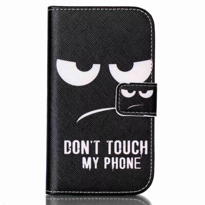 

не трогай мою pohone мити печать Flip кожаный бумажник дела владелец обложки для Samsung Galaxy xcover 3 g388f
