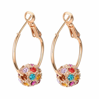 

Yoursfs Fashion Austrian Crystal Ball GoldSilver Earrings High Quality Earrings For Woman Party Wedding Jewelry