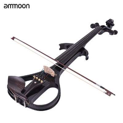 

Exquisite VE-209 Full Size 44 Solid Wood Silent Electric Violin Fiddle with Bow Hard Case Tuner Headphone Rosin Audio Cable Extra