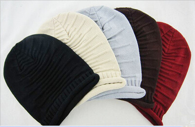 

Spring Fashion Men Knitted Winter Cap,Casual Beanies for Men Solid Color Hip-hop Slouch Skullies Bonnet Unisex Cap Hat Gorro