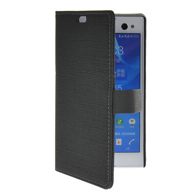 

MOONCASE Slim Leather Side Flip Wallet Card Slot Pouch with Kickstand Shell Back чехол для Sony Xperia C3 Sapphire