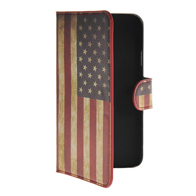 

MOONCASE U.S American Flag Leather Side Flip Wallet Card Slot Stand Pouch чехол для WIKO Barry