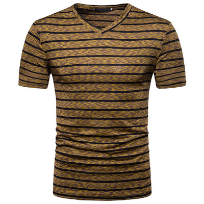 

JCCHENFS 2018 Summer Brand Mens Short T-Shirt Fashion Striped V-Neck Hip Hop Funny T Shirts Casual Men Short Fitness Tops