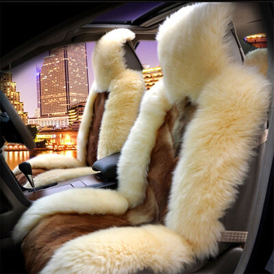 

Universal Pure Natural Wolf Skin Seat Cover 100 Wolf Skin Winter Car Cushion5 Seats Whole Vehicle Cover WSCS02
