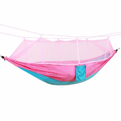 

Portable Lightweight Parachute Nylon Camping Mosquito Nets Hammocks for Outdoor Hiking Travel Backpacking Style 1