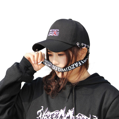 

MAXVIVI baseball cap Korean version of men&women with streamers hat outdoor visor cap MMZ823108 black