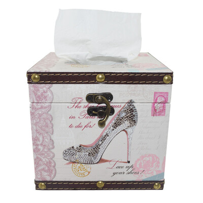 

деревянный ящик ящик покрытия держатель ткани ретро - ткань дело для салфеток