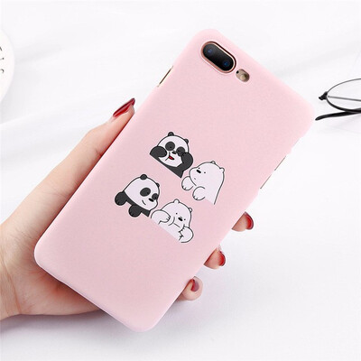 

Funny Cartoon Panda Phone Case Love Heart Cases For iPhone X 8 7 Plus Matte Hard PC