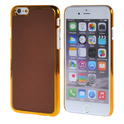 

MOONCASE Litchi Skin золото Chrome Hard Back чехол для Cover Apple iPhone 6 (4.7") браун
