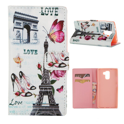 

MOONCASE Case for Huawei Honor 7 Flip PU Leather Fold Wallet Card Slot Kickstand Back Case Cover [Pattern series] /a09